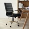 Flash Furniture Black Leather Gold Frame Mid-Back Chair GO-2286M-BK-GLD-GG - alternate 2
